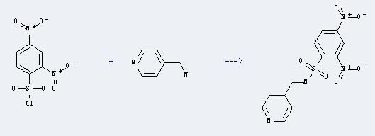 Benzenesulfonylchloride, 2,4-dinitro- can react with C-pyridin-4-yl-methylamine to produce 2,4-Dinitro-N-(4-pyridylmethyl)benzenesulfonamide